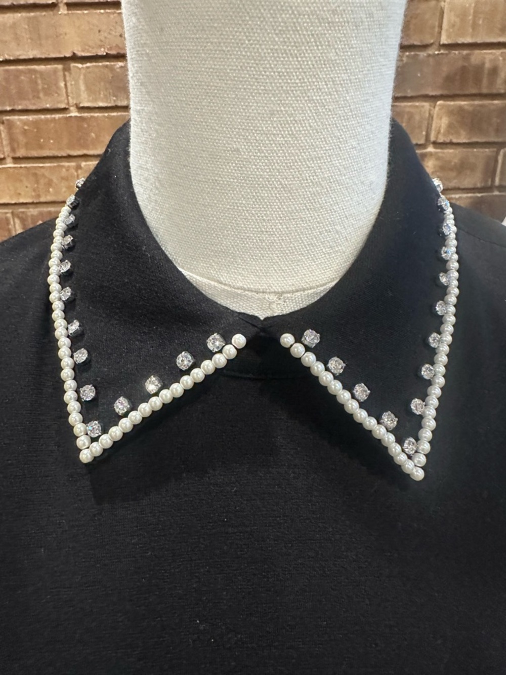 Kate Spade Pearl Rhinestone Embellished Collar Ponte Dress XS Chic - Picture 7 of 11
